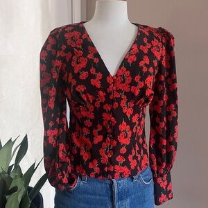 GLAMOROUS fitted button front blouse